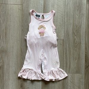 Mudpie ballerina bear jumpsuit, 3-6 mo